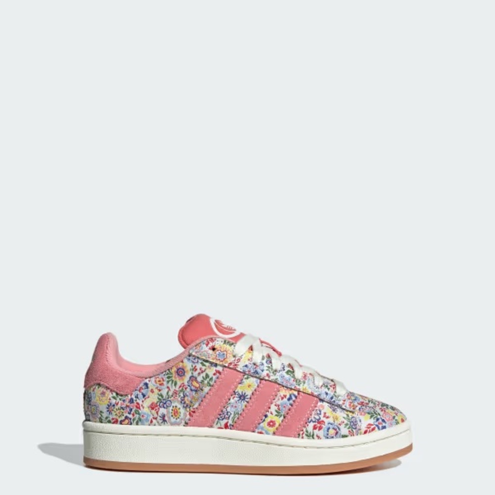 NIB Adidas Liberty London Campus 00s Size 5Y Big Kid’s Pink Floral Sneakers